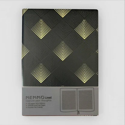 *Clearance* MEMMO Lined Art Deco Notebook A5, Pyramids