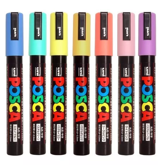 POSCA JAPAN Drawing Pen Pens 7 Natural colors Medium PC5M7C