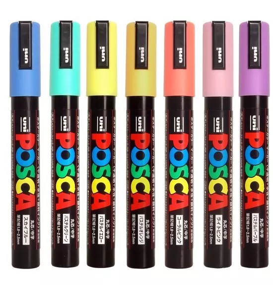 Posca Paint Marker Pen Set of 7 Natural Color PC-1M 7C