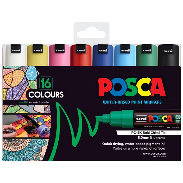 POSCA PC-8K Paint Markers Assorted 16 Pack