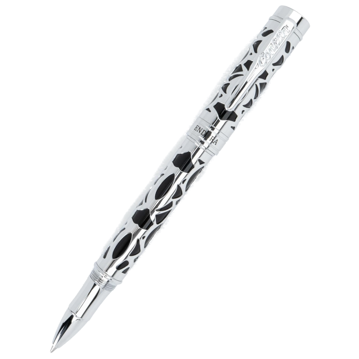 Conklin Endura Deco Crest Rollerball Pen - Black/Chrome