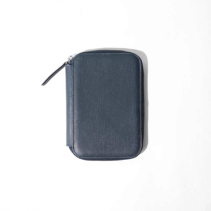 Endless Companion Leather Adjustable Pen Pouch - 5 Pens - Blue (New Saffiano Leather)