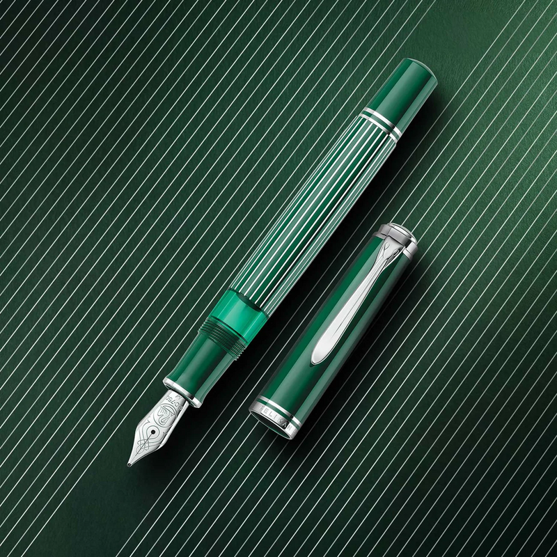 Pelikan M815 Fountain Pen - Souveran Metal Striped Green, Special Edition