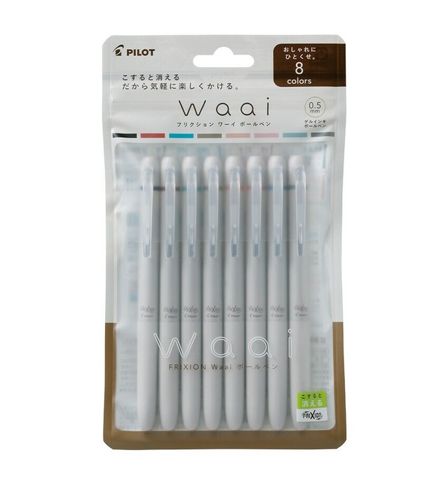 Pilot FriXion Ball Waai Series Erasable Click Pen 0.5mm Soft Colour Set