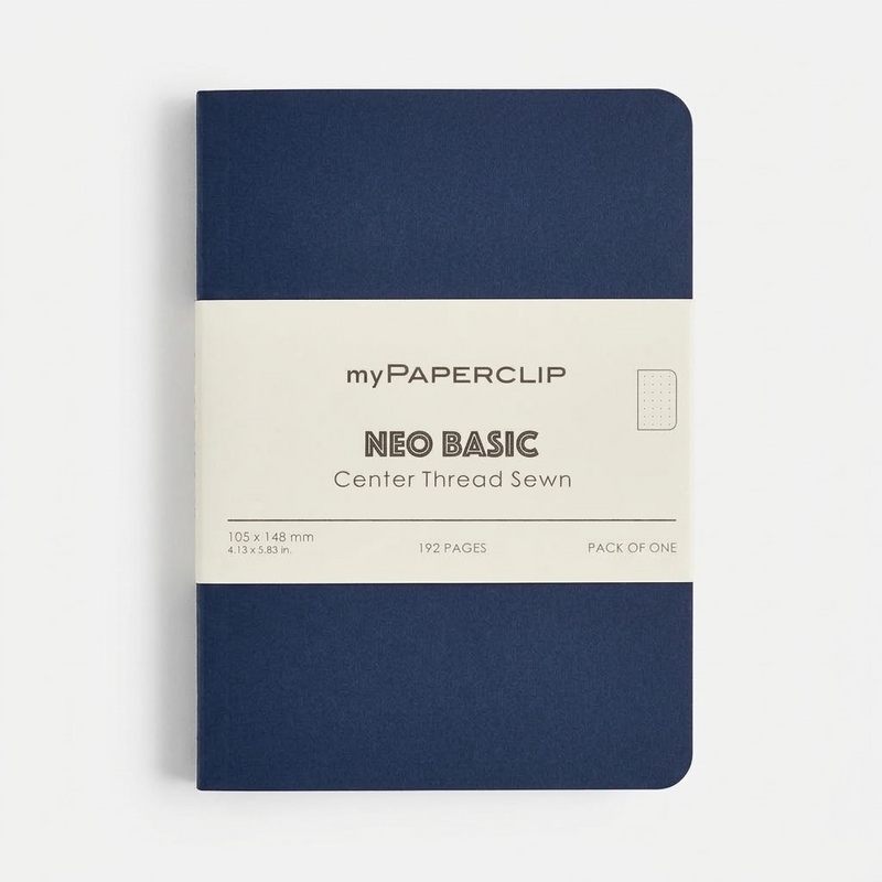 myPAPERCLIP Neo Basic Centre Thread Softcover A6 Notebook - Navy