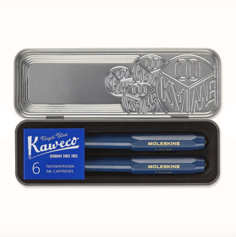 Moleskine x Kaweco Fountain Pen and Ballpoint Pen Set - Blue