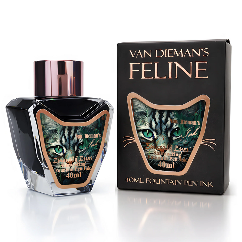 Van Dieman's Feline - Emerald Eyes Shimmering Fountain Pen Ink 40ml