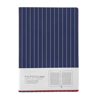 *Clearance* MEMMO Lined Notebook Art Deco A5, Pin Stripe