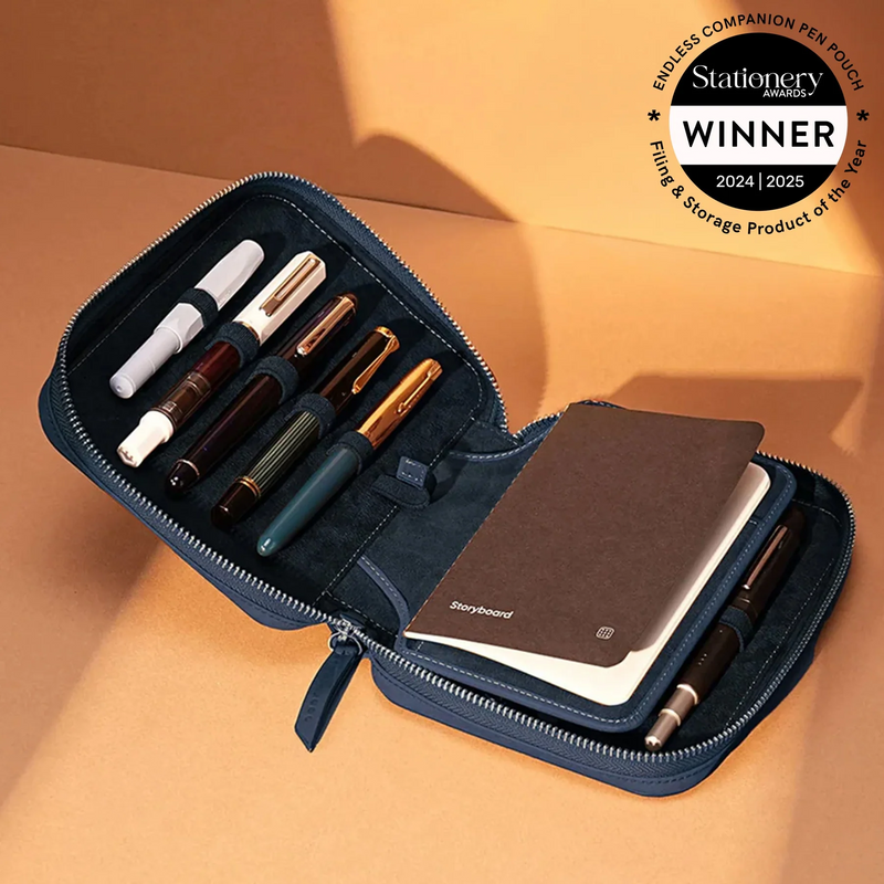 Endless Companion Adjustable Pen Pouch Blue - 10 Pens (New Saffiano Leather)