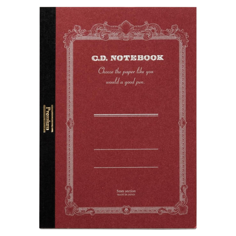 Apica Premium A6 Red Grid Notebook, 192 Pages