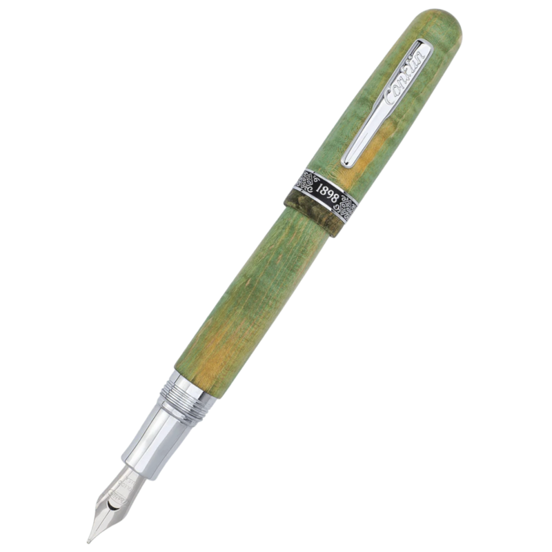 Conklin 1898 Limited Edition Spectra Fusion Fountain Pen - Stabalized Wood Matte Green w/ Chrome