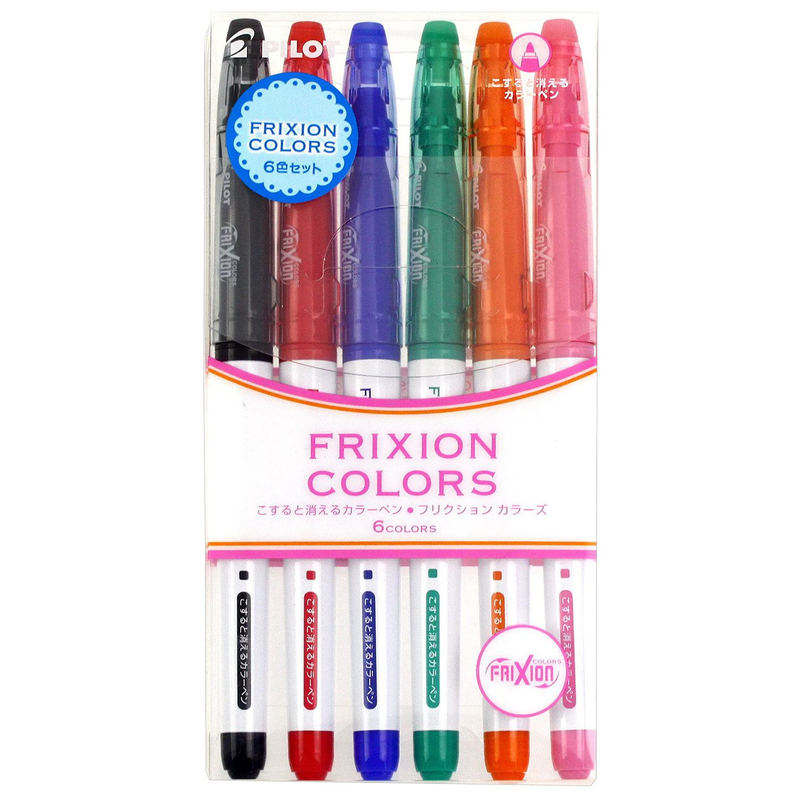 Pilot Frixion Colors Erasable Pen Set 6 Vibrant Color Set