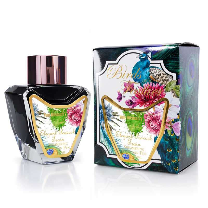 Van Dieman's Birds of a Feather ink - Elegant Peacock Train Shimmering 40ml