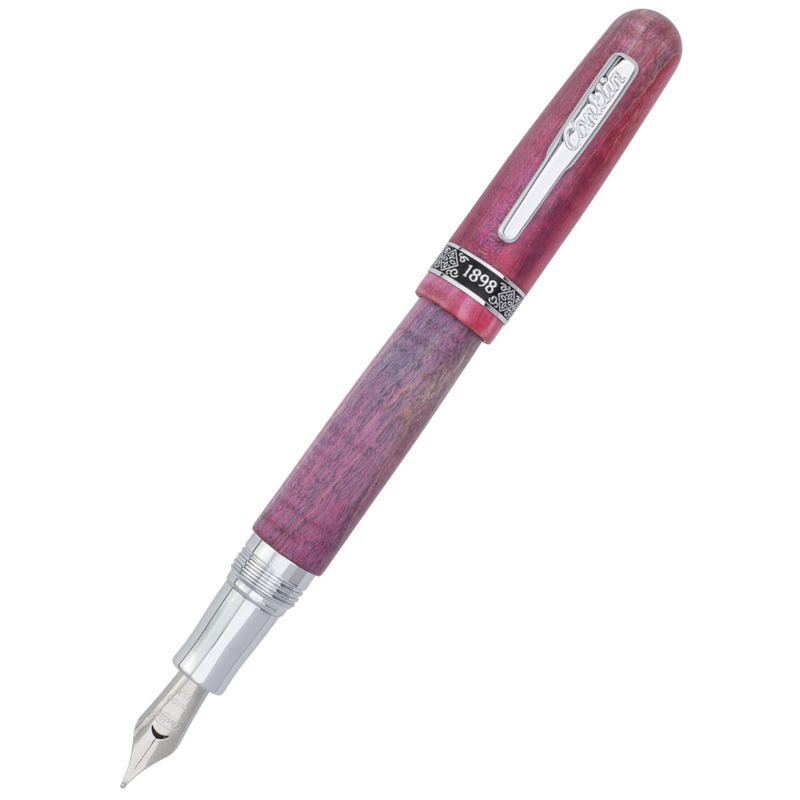 Conklin 1898 Limited Edition Spectra Fusion Fountain Pen - Stabalized Wood Matte Burgandy w/ Chrome