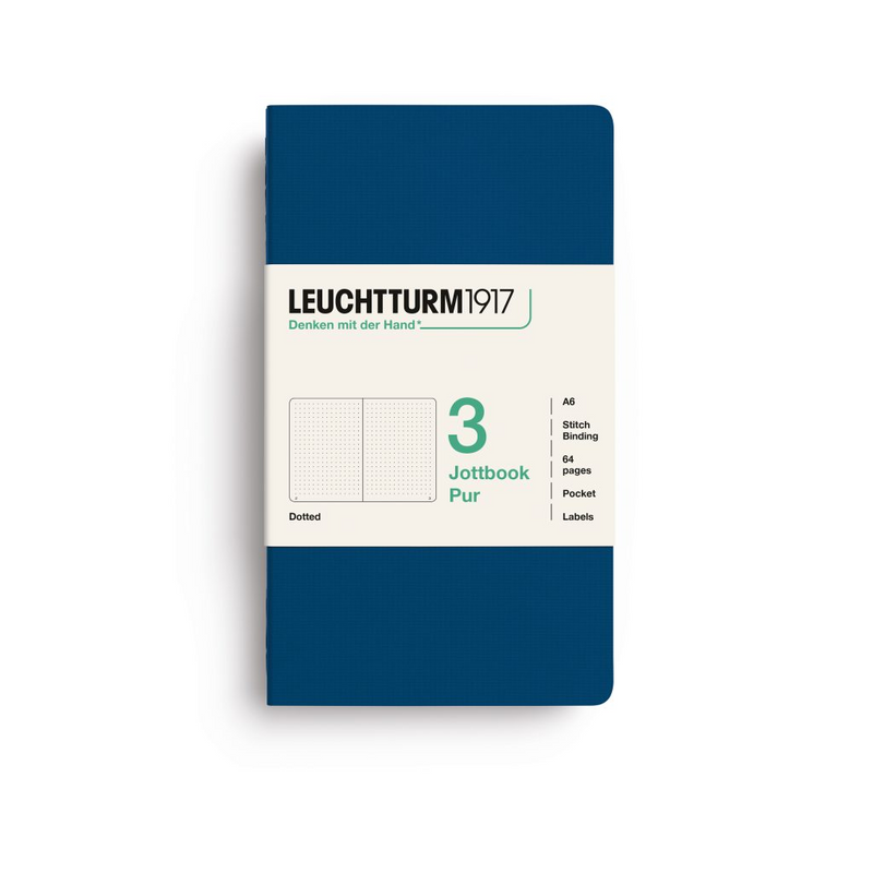 Leuchtturm1917 Pur Jottbook (A6), Dotted - Indigo (3 Pack)