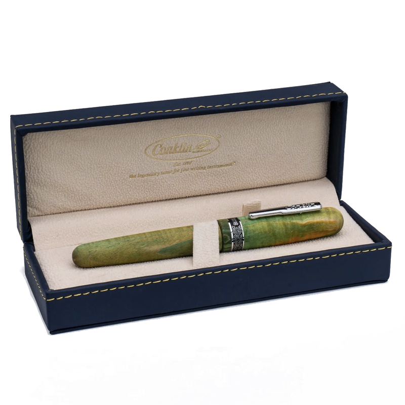 Conklin 1898 Limited Edition Spectra Fusion Fountain Pen - Stabalized Wood Matte Green w/ Chrome