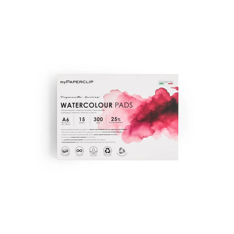 myPAPERCLIP Italian Watercolour A6 Pads 300gsm