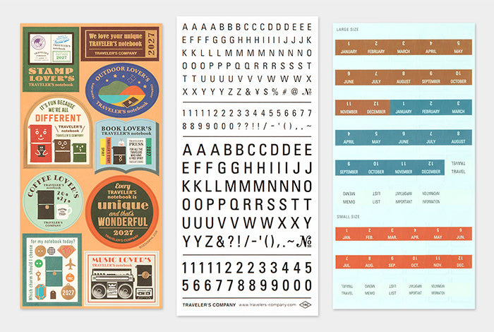 TRAVELER'S Notebook 2027 Diary Refill - Customised Sticker Set
