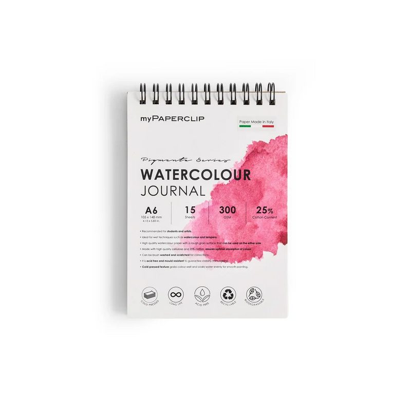 myPAPERCLIP Italian Watercolour A6 Pocket Travel Journal 300gsm