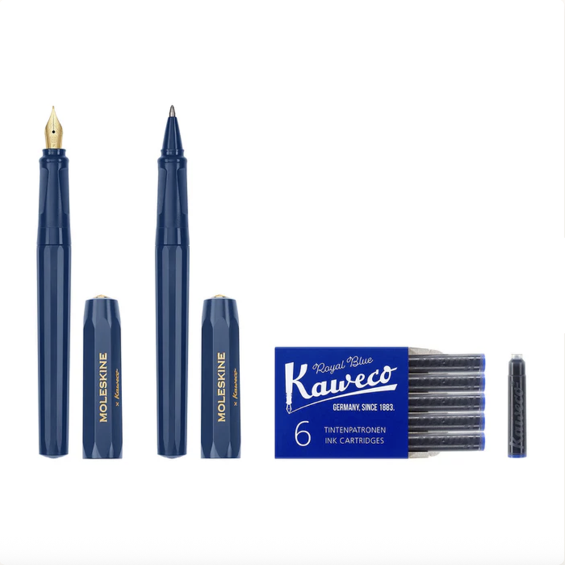 Moleskine x Kaweco Fountain Pen and Ballpoint Pen Set - Blue