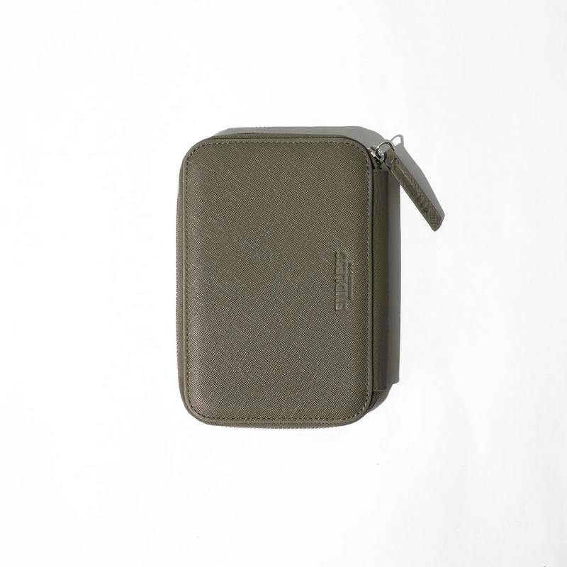 Endless Companion Leather Adjustable Pen Pouch - 5 Pens - Green (New Saffiano Leather)