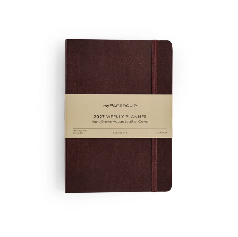myPAPERCLIP 2027 Weekly Planner Hardcover R2 - Brown