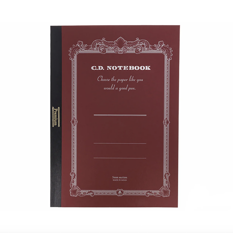 Apica Premium A5 Red Grid Notebook, 192 Pages
