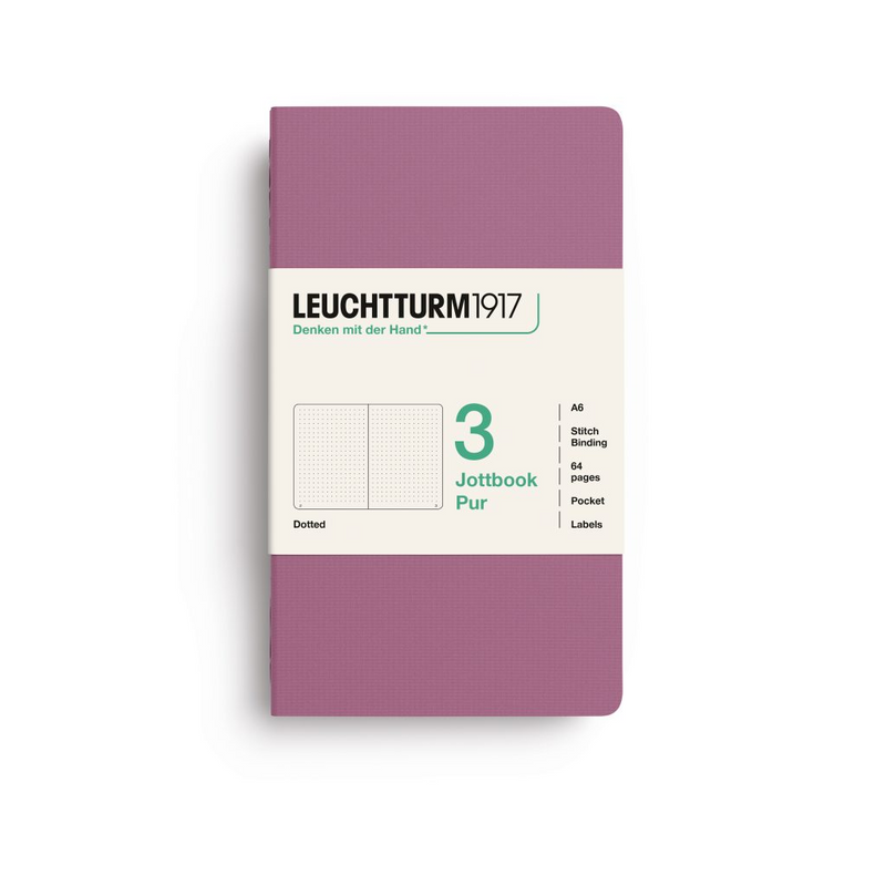 Leuchtturm1917 Pur Jottbook (A6), Dotted - Dusty Rose (3 Pack)