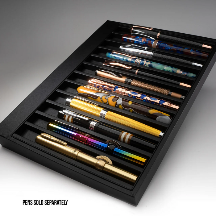 Monteverde Deluxe Collectors 12pc Pen Leather Tray - Black