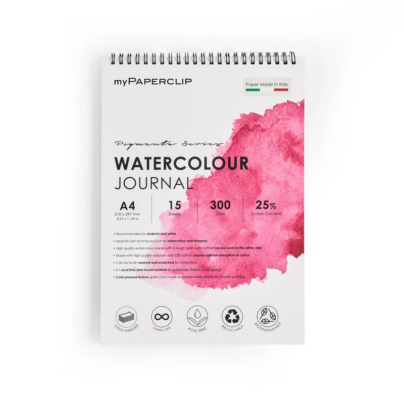 myPAPERCLIP Italian Watercolour A4 Journal 300gsm