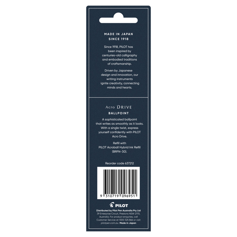 Pilot Acro Drive Hybrid Ballpoint Pen - Dark Blue