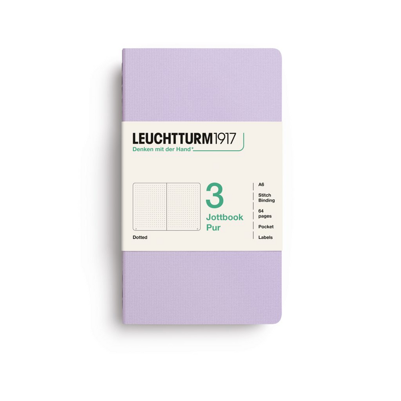 Leuchtturm1917 Pur Jottbook (A6), Dotted - Lilac (3 Pack)
