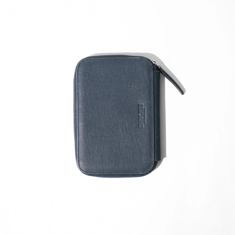Endless Companion Leather Adjustable Pen Pouch - 5 Pens - Blue (New Saffiano Leather)