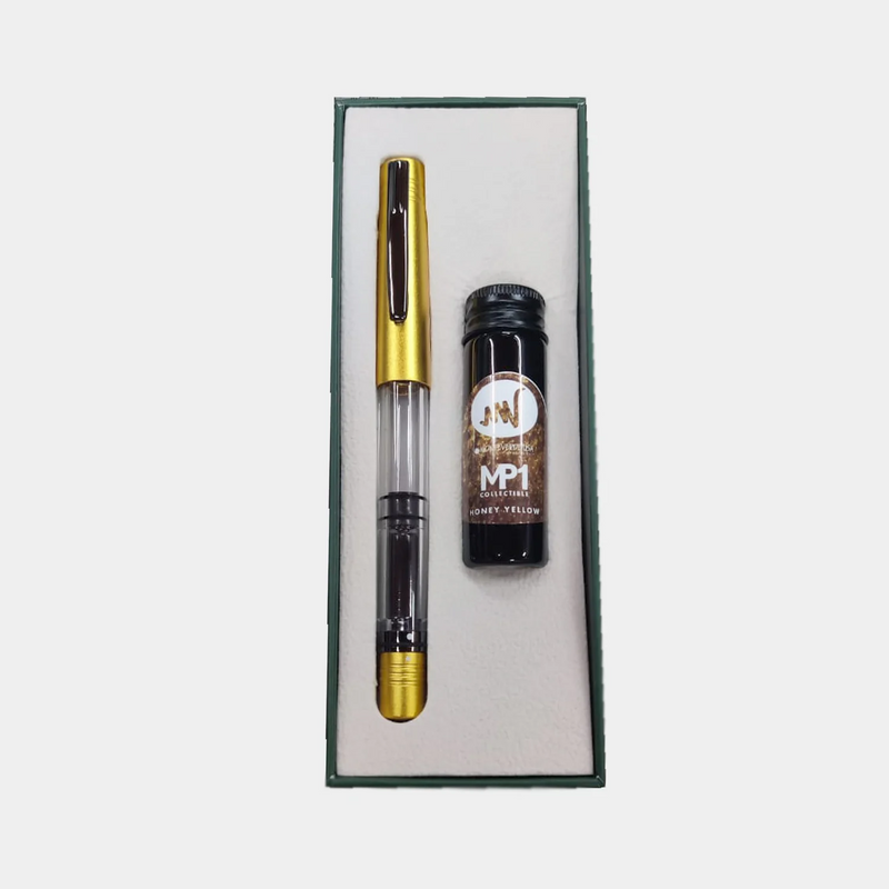 Monteverde MP1 Lock-It Piston Technology Fountain Pen & Ink Set - Honey Yellow