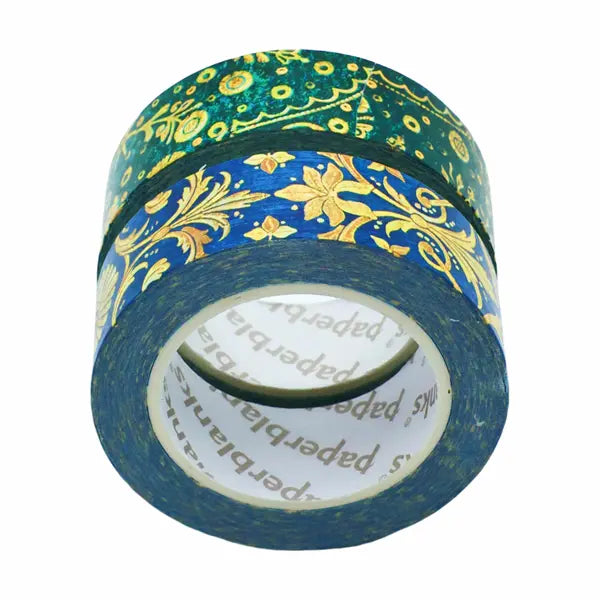 Paperblanks Washi Tape - Emerald Flower/Silk Sky
