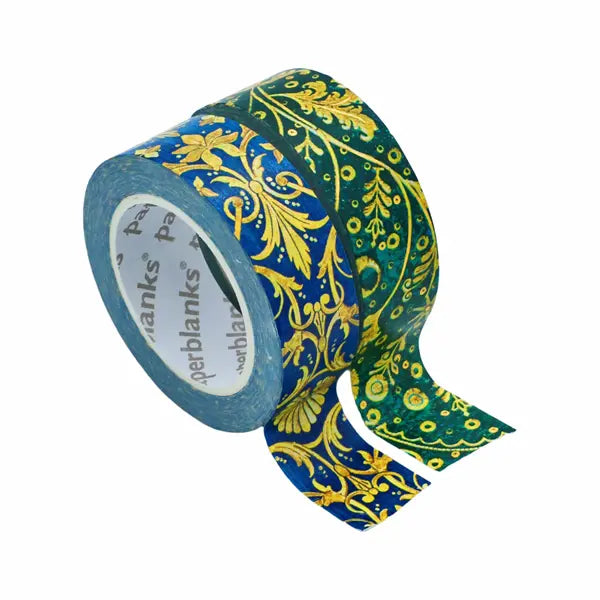 Paperblanks Washi Tape - Emerald Flower/Silk Sky