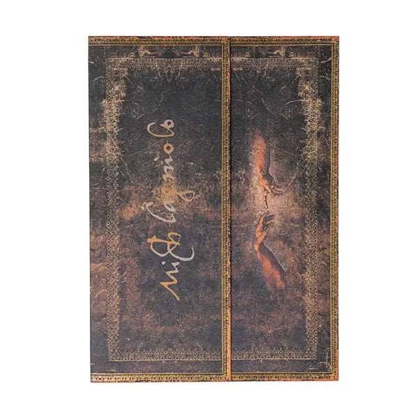 Paperblanks | 2025 Weekly Planner | Michelangelo, Handwriting | Embellished Manuscripts Collection | 12-Month | Midi | Horizontal | Wrap | 160 Pg | 100 GSM (Calendar