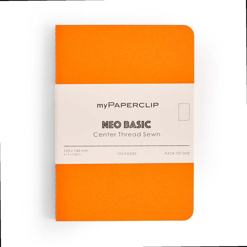 myPAPERCLIP Neo Basic Centre Thread Softcover A6 Notebook - Orange