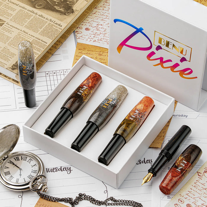 BENU Pixie Fountain Pen Set - Metallic Dust (Set of 3)