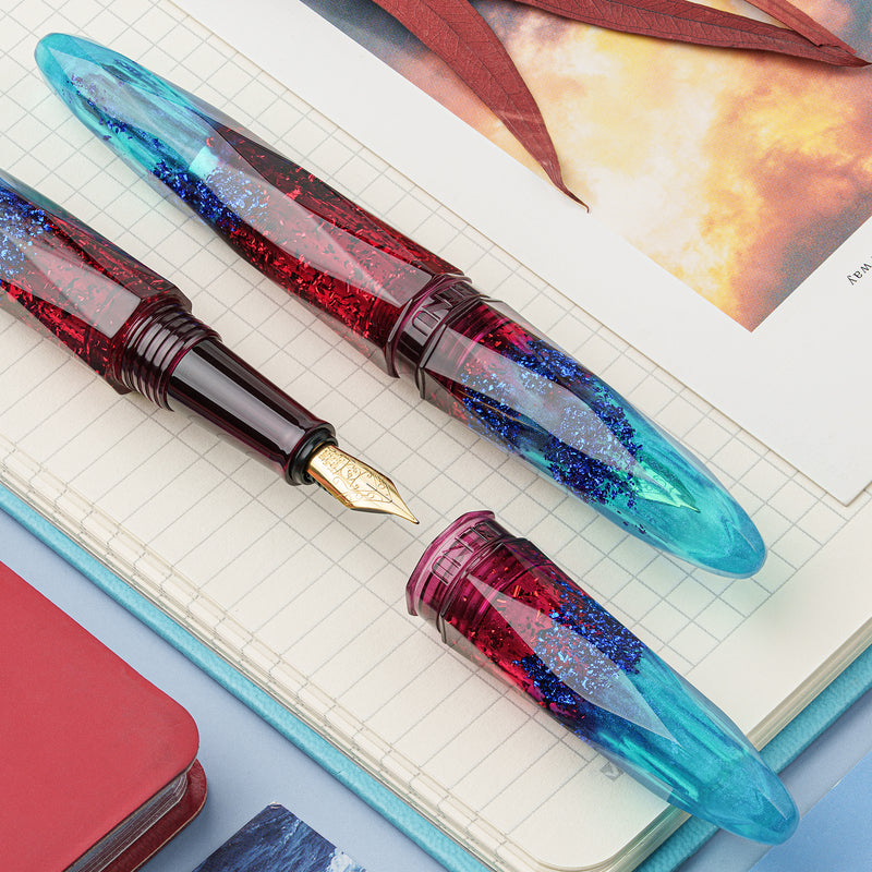 BENU Briolette Fountain Pen - Fiery Azure