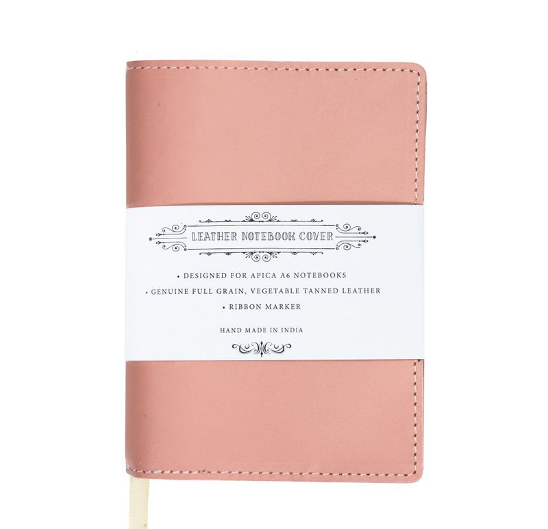 Apica Leather Notebook Jacket – A6, Dusky Pink