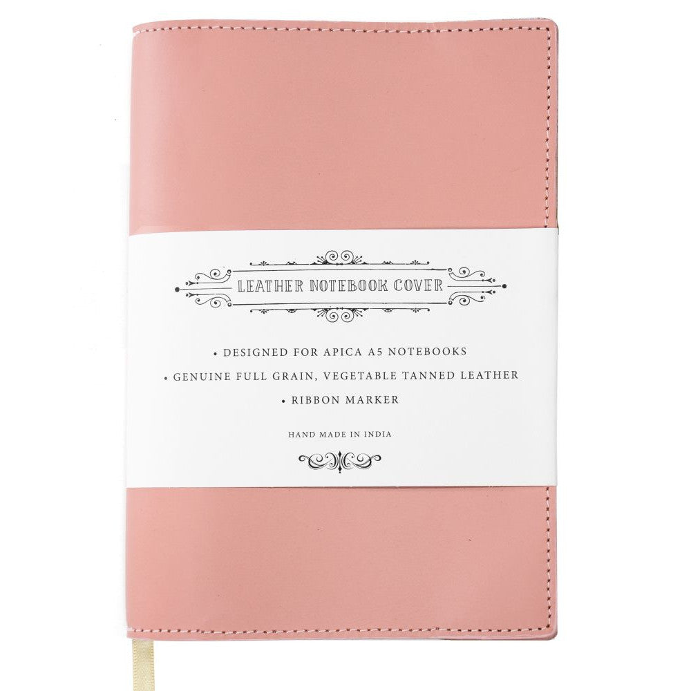 Apica Leather Notebook Jacket – A5, Dusky Pink — Pulp Addiction