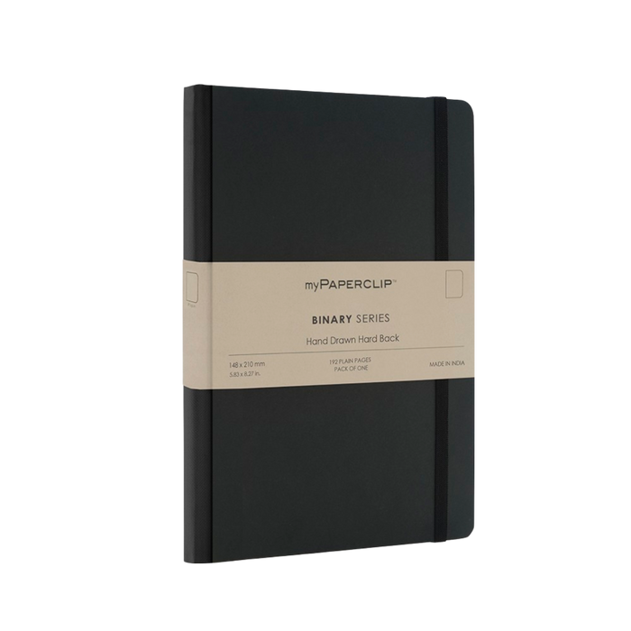 myPAPERCLIP Binary Series Hardcover A5 Notebook - Black Spine