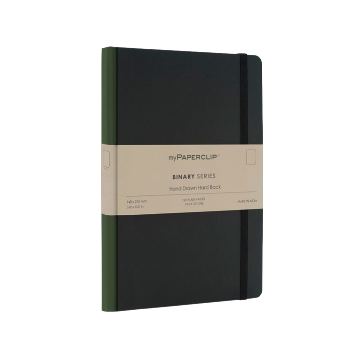 myPAPERCLIP Binary Series Hardcover A5 Notebook - Green Spine
