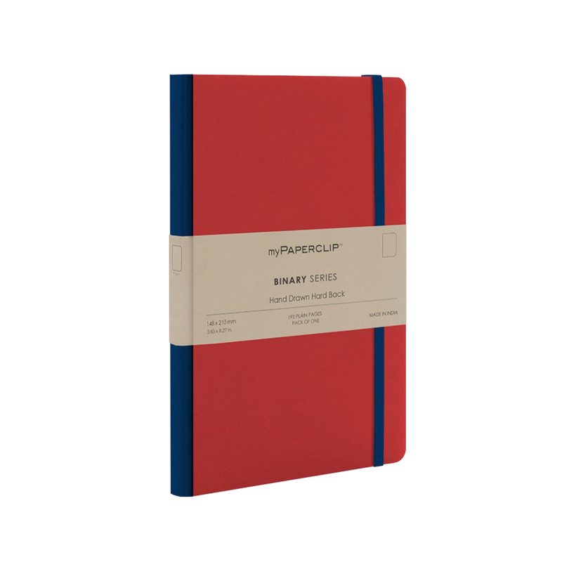 myPAPERCLIP Binary Series Hardcover A5 Notebook - Red