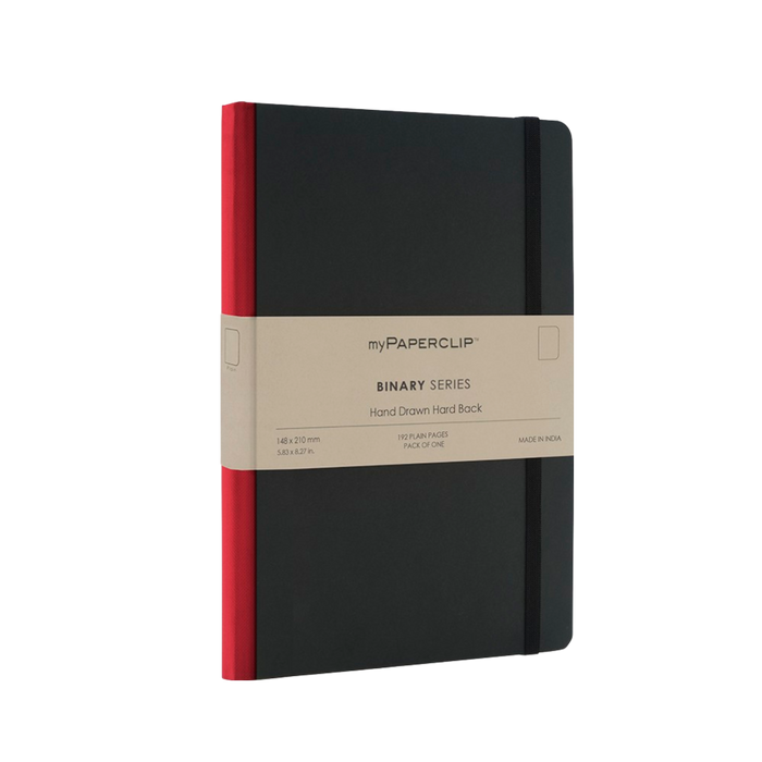 myPAPERCLIP Binary Series Hardcover A5 Notebook - Red Spine