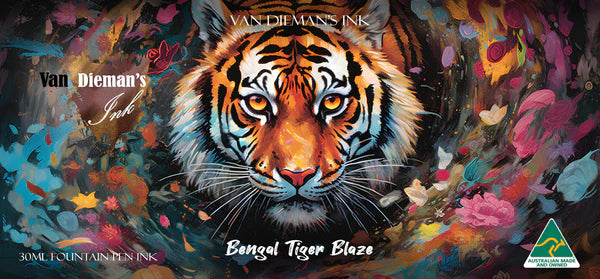 Van Dieman's Feline - Bengal Tiger Blaze Shimmering Fountain Pen Ink 30ml