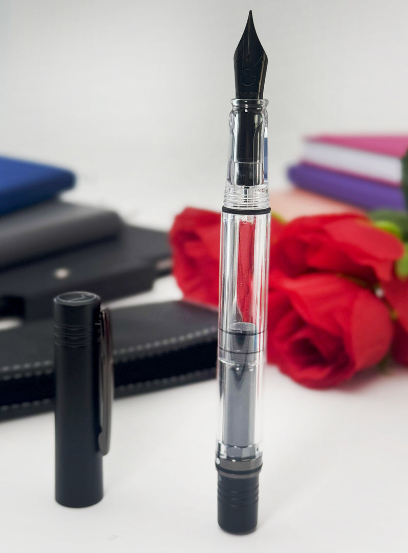 Monteverde MP1 Lock-It Piston Technology Fountain Pen - Black Noir