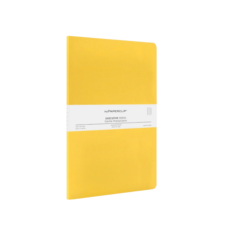 myPAPERCLIP Centre Thread Softcover A4 Notebook - Yellow