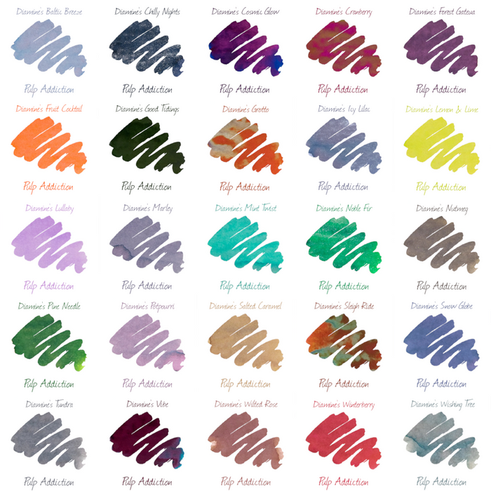 Diamine Black Edition Ink Sample Package - Complete Line (25)